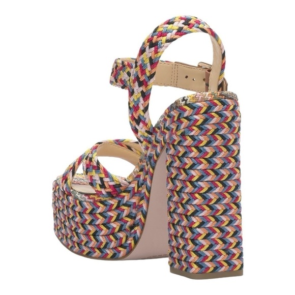 Jessica‎ Simpson Women's Multicolor Woven Brycen Platform Sandals Size 10 - Picture 4 of 15